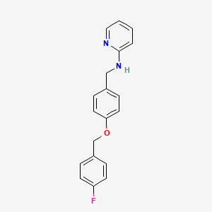 molecular formula C19H17FN2O B4932976 N-({4-[(4-fluorophenyl)methoxy]phenyl}methyl)pyridin-2-amine 
