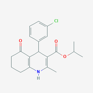 molecular formula C20H22ClNO3 B4933076 Propan-2-yl 4-(3-chlorophenyl)-2-methyl-5-oxo-1,4,5,6,7,8-hexahydroquinoline-3-carboxylate 