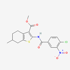 molecular formula C18H17ClN2O5S B4933222 methyl 2-[(4-chloro-3-nitrobenzoyl)amino]-6-methyl-4,5,6,7-tetrahydro-1-benzothiophene-3-carboxylate 