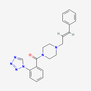 molecular formula C21H22N6O B4933239 {4-[(2E)-3-phenylprop-2-en-1-yl]piperazin-1-yl}[2-(1H-tetrazol-1-yl)phenyl]methanone 