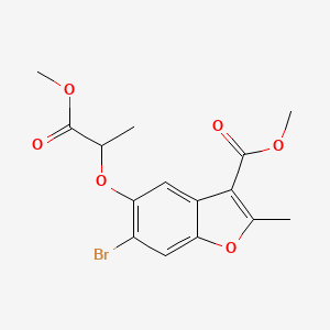 molecular formula C15H15BrO6 B4933280 Methyl 6-bromo-5-[(1-methoxy-1-oxopropan-2-yl)oxy]-2-methyl-1-benzofuran-3-carboxylate 