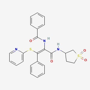 molecular formula C25H23N3O4S2 B4933342 N-[(1Z)-3-[(1,1-dioxidotetrahydrothiophen-3-yl)amino]-3-oxo-1-phenyl-1-(pyridin-2-ylsulfanyl)prop-1-en-2-yl]benzamide 