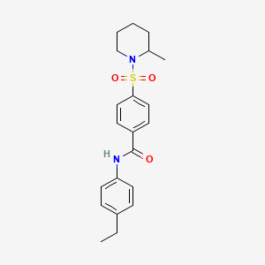 molecular formula C21H26N2O3S B4933366 N-(4-ethylphenyl)-4-[(2-methyl-1-piperidinyl)sulfonyl]benzamide 