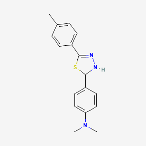 molecular formula C17H19N3S B4933426 N,N-dimethyl-4-[5-(4-methylphenyl)-2,3-dihydro-1,3,4-thiadiazol-2-yl]aniline 