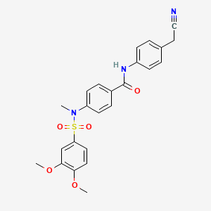 molecular formula C24H23N3O5S B4933537 N-[4-(cyanomethyl)phenyl]-4-[[(3,4-dimethoxyphenyl)sulfonyl](methyl)amino]benzamide 
