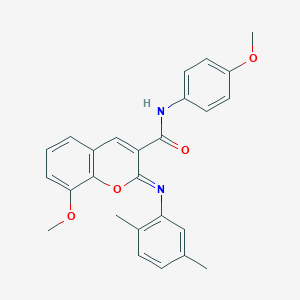 2-[(2,5-dimethylphenyl)imino]-8-methoxy-N-(4-methoxyphenyl)-2H-chromene-3-carboxamide