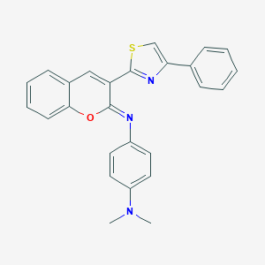 molecular formula C26H21N3OS B493361 N-[4-(dimethylamino)phenyl]-N-[3-(4-phenyl-1,3-thiazol-2-yl)-2H-chromen-2-ylidene]amine 