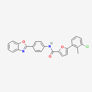 molecular formula C25H17ClN2O3 B4933658 N-[4-(1,3-benzoxazol-2-yl)phenyl]-5-(3-chloro-2-methylphenyl)-2-furamide 