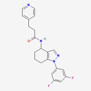 molecular formula C21H20F2N4O B4933753 N-[1-(3,5-difluorophenyl)-4,5,6,7-tetrahydro-1H-indazol-4-yl]-3-(4-pyridinyl)propanamide 