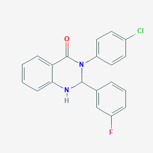 molecular formula C20H14ClFN2O B4933767 3-(4-Chlorophenyl)-2-(3-fluorophenyl)-1,2,3,4-tetrahydroquinazolin-4-one 