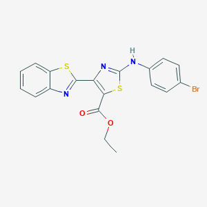 Ethyl 4-(1,3-benzothiazol-2-yl)-2-(4-bromoanilino)-1,3-thiazole-5-carboxylate