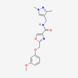 molecular formula C18H20N4O4 B4933807 N-[(1,3-dimethyl-1H-pyrazol-4-yl)methyl]-2-[(3-methoxyphenoxy)methyl]-1,3-oxazole-4-carboxamide 