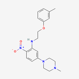 molecular formula C20H26N4O3 B4934072 N-[2-(3-methylphenoxy)ethyl]-5-(4-methylpiperazin-1-yl)-2-nitroaniline 
