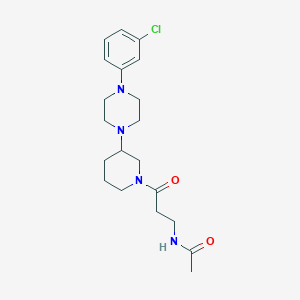 molecular formula C20H29ClN4O2 B4934074 N-[3-[3-[4-(3-chlorophenyl)piperazin-1-yl]piperidin-1-yl]-3-oxopropyl]acetamide 