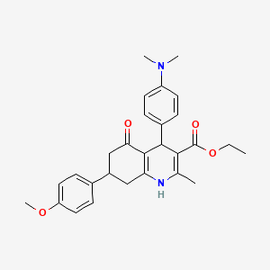 molecular formula C28H32N2O4 B4934104 Ethyl 4-[4-(dimethylamino)phenyl]-7-(4-methoxyphenyl)-2-methyl-5-oxo-1,4,5,6,7,8-hexahydroquinoline-3-carboxylate 