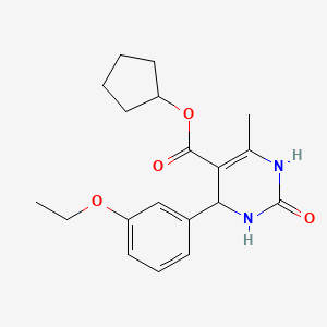 molecular formula C19H24N2O4 B4934217 Cyclopentyl 4-(3-ethoxyphenyl)-6-methyl-2-oxo-1,2,3,4-tetrahydropyrimidine-5-carboxylate 