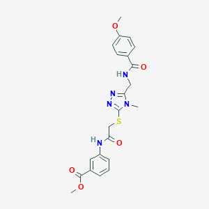 methyl 3-[({[5-({[(4-methoxyphenyl)carbonyl]amino}methyl)-4-methyl-4H-1,2,4-triazol-3-yl]sulfanyl}acetyl)amino]benzoate