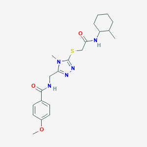 4-methoxy-N-{[4-methyl-5-({2-[(2-methylcyclohexyl)amino]-2-oxoethyl}sulfanyl)-4H-1,2,4-triazol-3-yl]methyl}benzamide