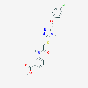 ethyl 3-{[({5-[(4-chlorophenoxy)methyl]-4-methyl-4H-1,2,4-triazol-3-yl}sulfanyl)acetyl]amino}benzoate
