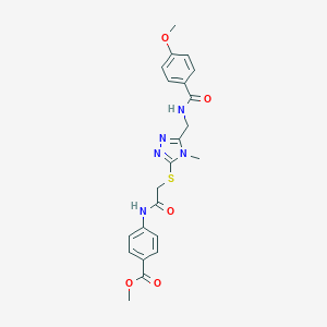 methyl 4-[({[5-({[(4-methoxyphenyl)carbonyl]amino}methyl)-4-methyl-4H-1,2,4-triazol-3-yl]sulfanyl}acetyl)amino]benzoate
