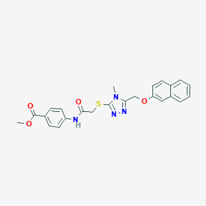 methyl 4-{[({4-methyl-5-[(naphthalen-2-yloxy)methyl]-4H-1,2,4-triazol-3-yl}sulfanyl)acetyl]amino}benzoate