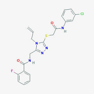 N-{[5-({2-[(3-chlorophenyl)amino]-2-oxoethyl}sulfanyl)-4-(prop-2-en-1-yl)-4H-1,2,4-triazol-3-yl]methyl}-2-fluorobenzamide