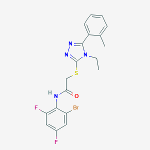 N-(2-bromo-4,6-difluorophenyl)-2-{[4-ethyl-5-(2-methylphenyl)-4H-1,2,4-triazol-3-yl]sulfanyl}acetamide