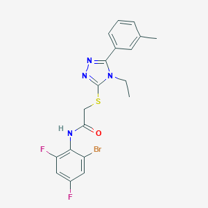 N-(2-bromo-4,6-difluorophenyl)-2-{[4-ethyl-5-(3-methylphenyl)-4H-1,2,4-triazol-3-yl]sulfanyl}acetamide