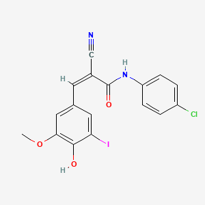 molecular formula C17H12ClIN2O3 B4934597 (Z)-N-(4-chlorophenyl)-2-cyano-3-(4-hydroxy-3-iodo-5-methoxyphenyl)prop-2-enamide 