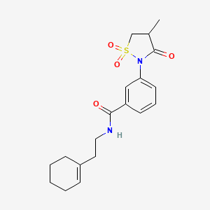 molecular formula C19H24N2O4S B4934603 N-[2-(cyclohexen-1-yl)ethyl]-3-(4-methyl-1,1,3-trioxo-1,2-thiazolidin-2-yl)benzamide 