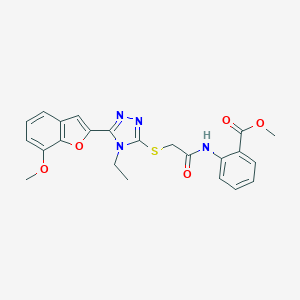 methyl 2-[({[4-ethyl-5-(7-methoxy-1-benzofuran-2-yl)-4H-1,2,4-triazol-3-yl]sulfanyl}acetyl)amino]benzoate