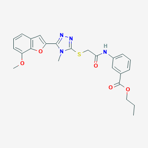 propyl 3-[({[5-(7-methoxy-1-benzofuran-2-yl)-4-methyl-4H-1,2,4-triazol-3-yl]sulfanyl}acetyl)amino]benzoate