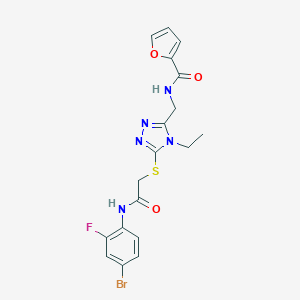 N-{[5-({2-[(4-bromo-2-fluorophenyl)amino]-2-oxoethyl}sulfanyl)-4-ethyl-4H-1,2,4-triazol-3-yl]methyl}furan-2-carboxamide