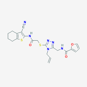 N-{[5-({2-[(3-cyano-4,5,6,7-tetrahydro-1-benzothiophen-2-yl)amino]-2-oxoethyl}sulfanyl)-4-(prop-2-en-1-yl)-4H-1,2,4-triazol-3-yl]methyl}furan-2-carboxamide