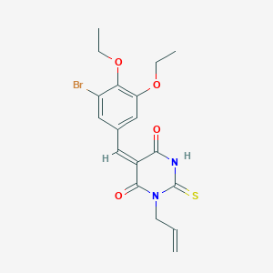 molecular formula C18H19BrN2O4S B4934699 (5E)-5-(3-bromo-4,5-diethoxybenzylidene)-1-(prop-2-en-1-yl)-2-thioxodihydropyrimidine-4,6(1H,5H)-dione 