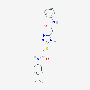 2-({4-methyl-5-[2-oxo-2-(phenylamino)ethyl]-4H-1,2,4-triazol-3-yl}sulfanyl)-N-[4-(propan-2-yl)phenyl]acetamide