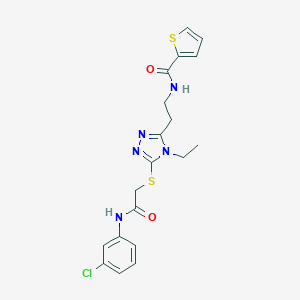 N-[2-(5-{[2-(3-chloroanilino)-2-oxoethyl]sulfanyl}-4-ethyl-4H-1,2,4-triazol-3-yl)ethyl]-2-thiophenecarboxamide