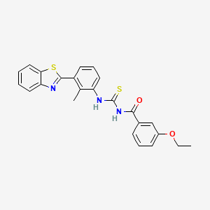 molecular formula C24H21N3O2S2 B4934771 N-{[3-(1,3-benzothiazol-2-yl)-2-methylphenyl]carbamothioyl}-3-ethoxybenzamide 
