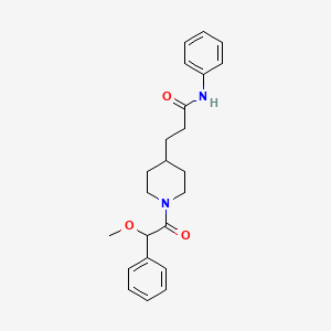 molecular formula C23H28N2O3 B4934880 3-[1-(2-methoxy-2-phenylacetyl)piperidin-4-yl]-N-phenylpropanamide 