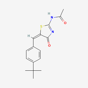 molecular formula C16H18N2O2S B4935083 N-[(5E)-5-[(4-tert-butylphenyl)methylidene]-4-oxo-1,3-thiazol-2-yl]acetamide 