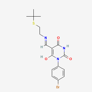 molecular formula C17H20BrN3O3S B4935102 1-(4-BROMOPHENYL)-5-((E)-1-{[2-(TERT-BUTYLSULFANYL)ETHYL]AMINO}METHYLIDENE)-2,4,6(1H,3H,5H)-PYRIMIDINETRIONE 