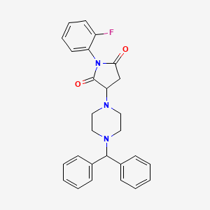 molecular formula C27H26FN3O2 B4935124 3-[4-(Diphenylmethyl)piperazin-1-yl]-1-(2-fluorophenyl)pyrrolidine-2,5-dione 
