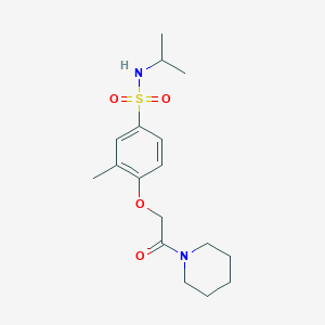 molecular formula C17H26N2O4S B4935155 3-METHYL-4-[2-OXO-2-(PIPERIDIN-1-YL)ETHOXY]-N-(PROPAN-2-YL)BENZENE-1-SULFONAMIDE 