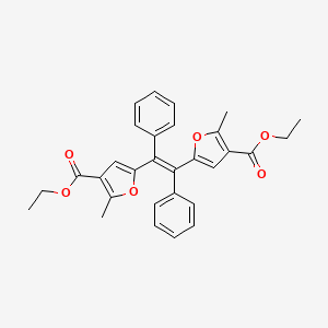molecular formula C30H28O6 B4935176 ethyl 5-[(E)-2-(4-ethoxycarbonyl-5-methylfuran-2-yl)-1,2-diphenylethenyl]-2-methylfuran-3-carboxylate 