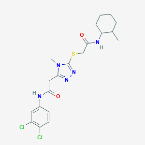 2-({5-[2-(3,4-dichloroanilino)-2-oxoethyl]-4-methyl-4H-1,2,4-triazol-3-yl}sulfanyl)-N-(2-methylcyclohexyl)acetamide