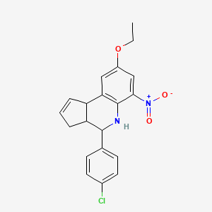molecular formula C20H19ClN2O3 B4935201 4-(4-CHLOROPHENYL)-8-ETHOXY-6-NITRO-3H,3AH,4H,5H,9BH-CYCLOPENTA[C]QUINOLINE 
