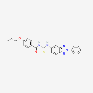 molecular formula C24H23N5O2S B4935237 N-{[2-(4-methylphenyl)-2H-benzotriazol-5-yl]carbamothioyl}-4-propoxybenzamide 