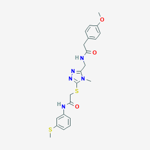 2-(4-methoxyphenyl)-N-({4-methyl-5-[(2-{[3-(methylsulfanyl)phenyl]amino}-2-oxoethyl)sulfanyl]-4H-1,2,4-triazol-3-yl}methyl)acetamide