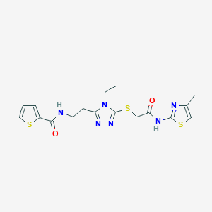 N-{2-[4-ethyl-5-({2-[(4-methyl-1,3-thiazol-2-yl)amino]-2-oxoethyl}sulfanyl)-4H-1,2,4-triazol-3-yl]ethyl}-2-thiophenecarboxamide