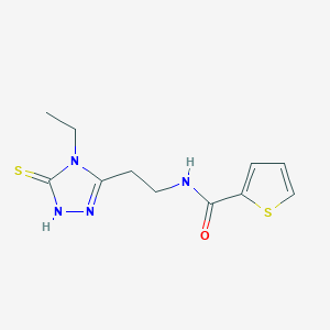 molecular formula C11H14N4OS2 B493534 N-[2-(4-ethyl-5-sulfanyl-4H-1,2,4-triazol-3-yl)ethyl]-2-thiophenecarboxamide 